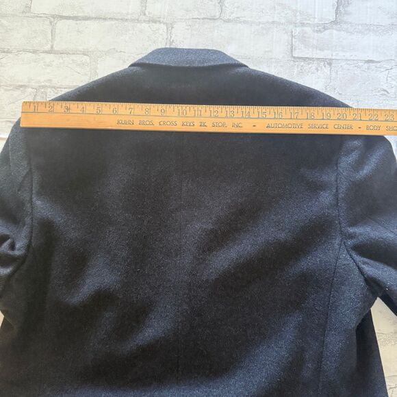 Brooks Brothers Union Made 7650 Gray Wool Long Coat Men’s Made in USA Sz 46L - Picture 8 of 9